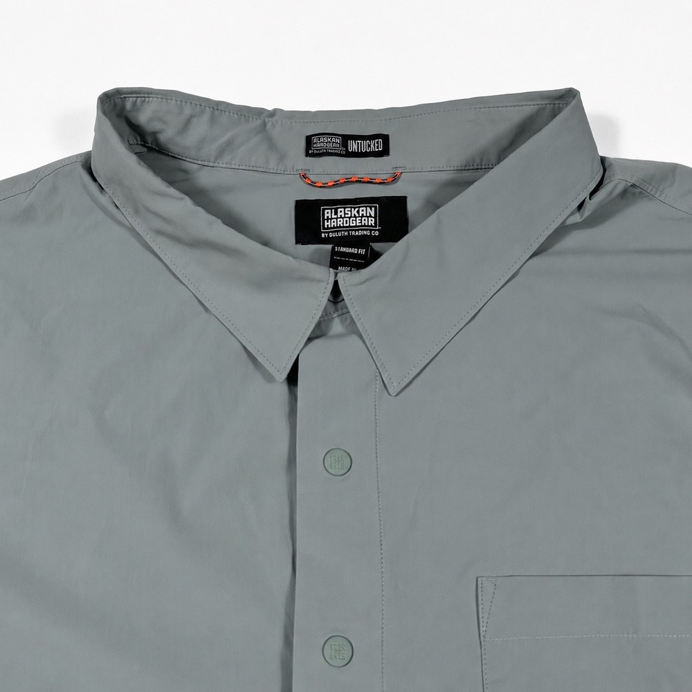 Alaskan Hardgear Shirt Mens 3XL Untucked Snap Front Short Sleeve Gray